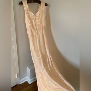 Vintage 1940s Satin Slip with Rosettes